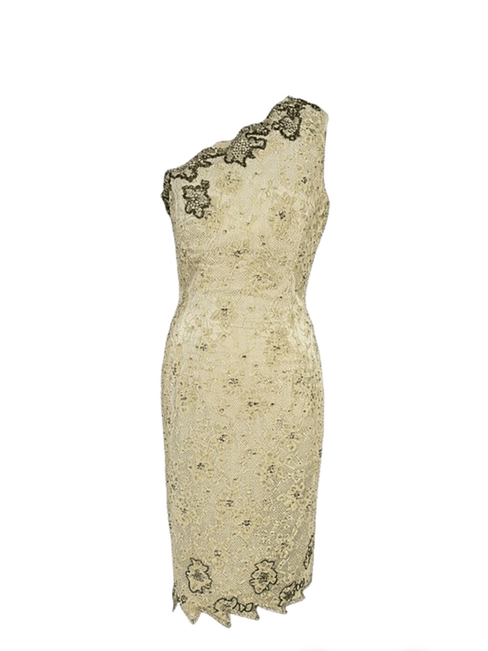 Mandalay One Shoulder Lace Beaded Dress 10